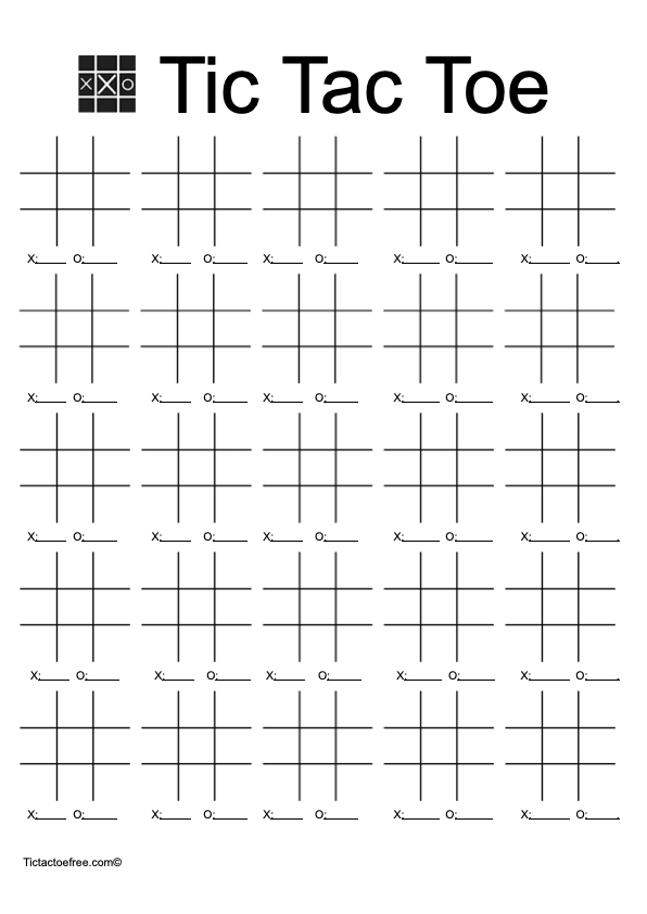 Printable Tic Tac Toe Sheets: Download Free Boards to Play