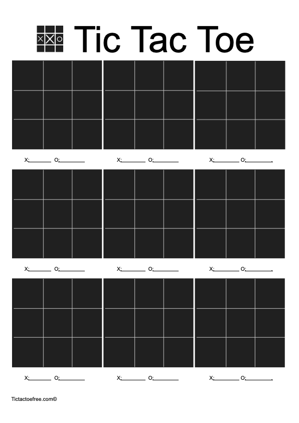 Printable Tic Tac Toe Paper